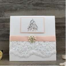 Lace Invitation Card Handmade Wedding Card Printing Customized Made in China